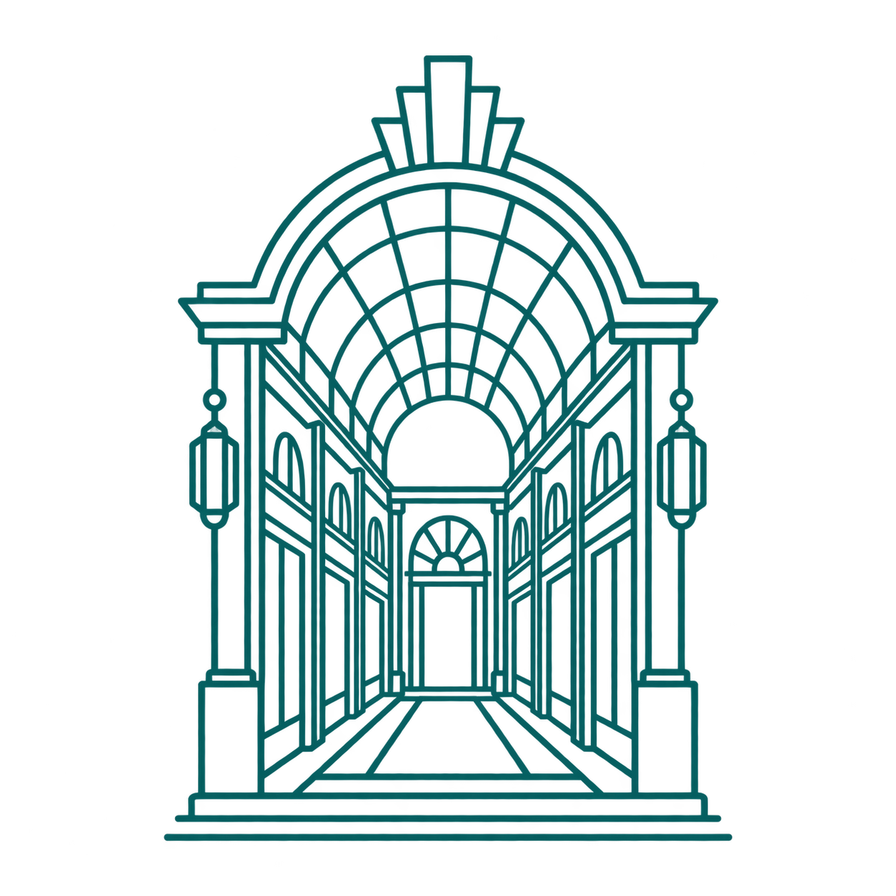 Illustration of the Galleria Subalpina — the emblem of Spritz in Galleria