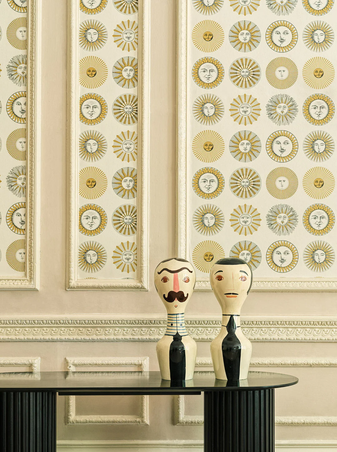 Fornasetti-inspired Art Déco wall detail at Casa Vermouth