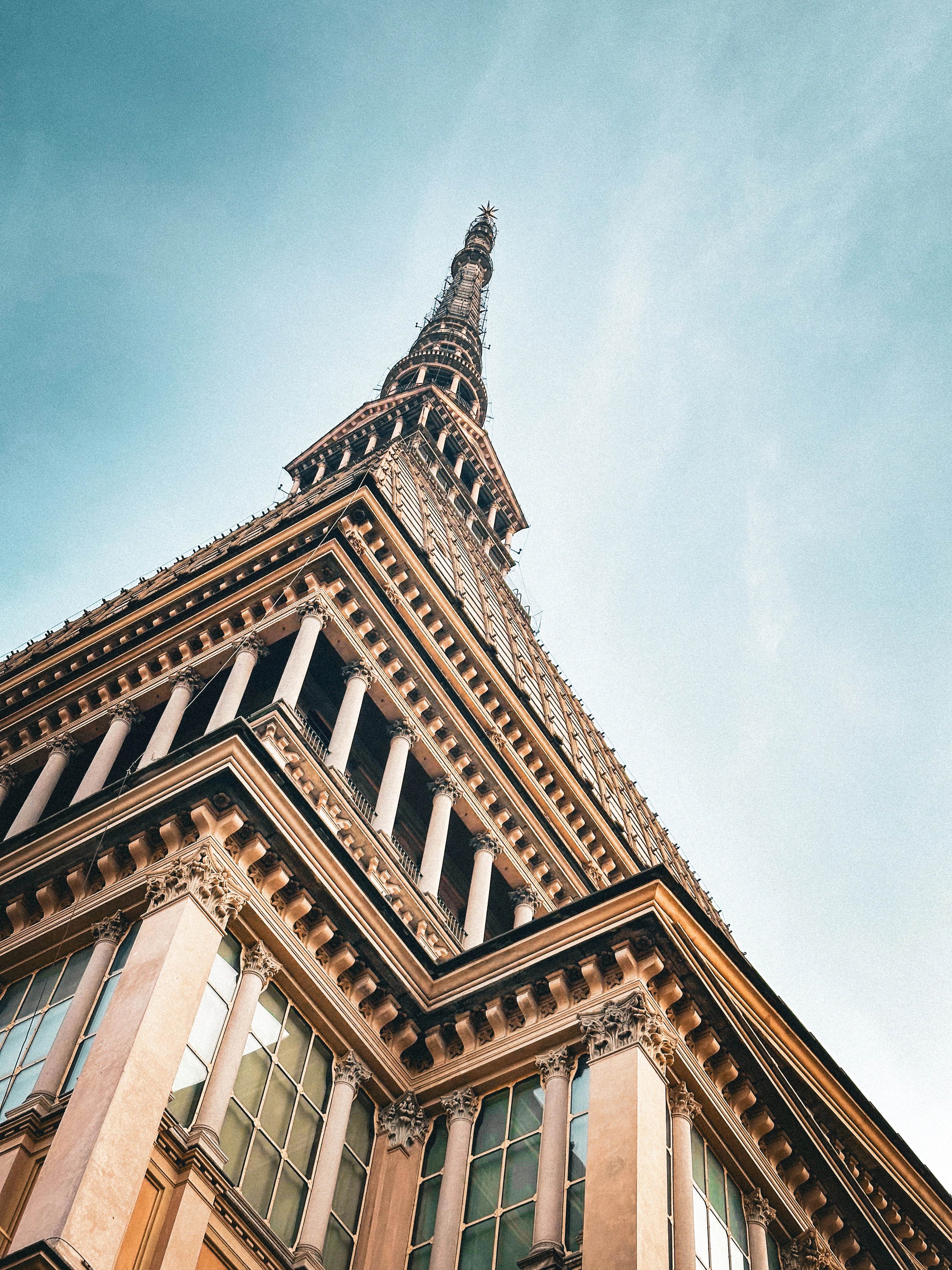 The Mole Antonelliana rising above the rooftops of Turin